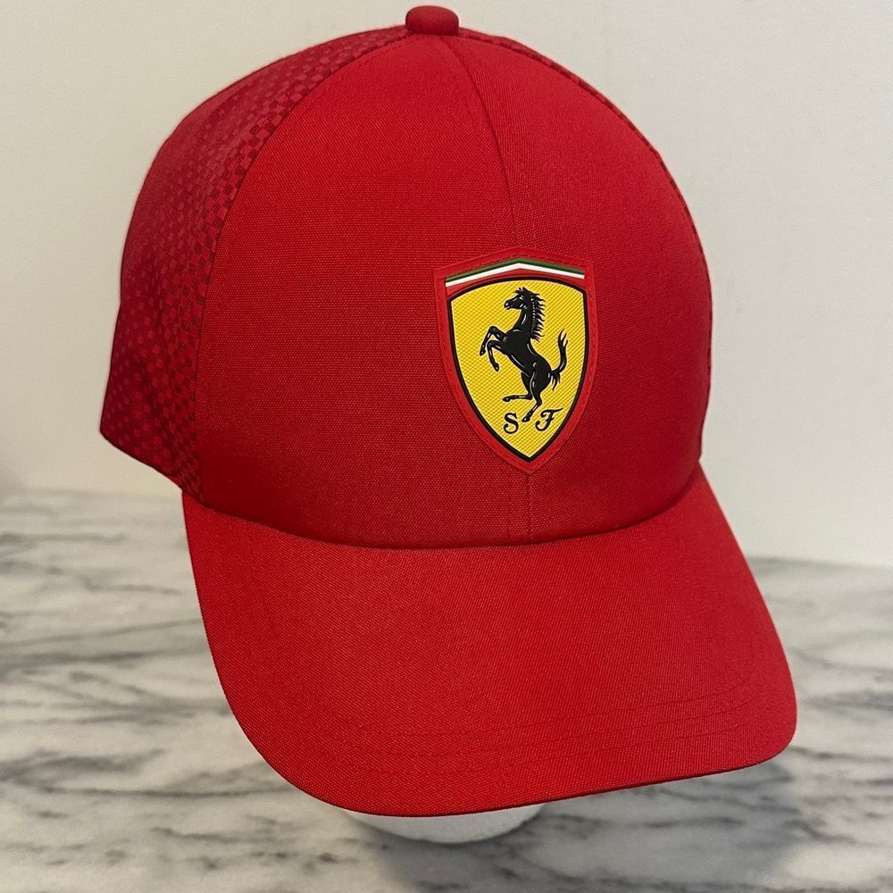 Red Ferrari Cap with Logo Puma NWOT adjustable back strap